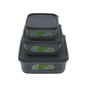 Freshlife 3Pcs Squared Black Storage Box Set1