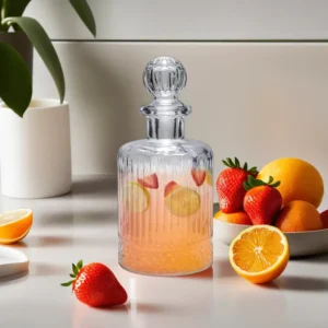 Glass 1500ml Lined Patterns Decanter1