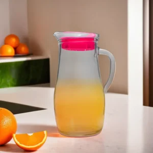 Glass 1500ml Plain Jug with Fuchsia Lid1