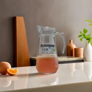 Glass 1700ml Grid Patterned Jug with Plastic Lid1