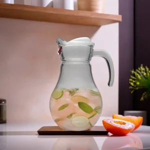 Glass 1800ml Diamond Patterned Jug with Lid1