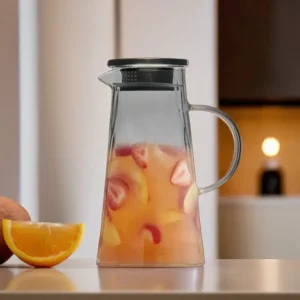 Glass 1800ml Plain Jug with Stainless Lid1