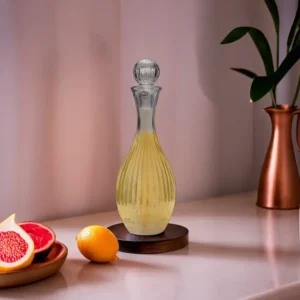 Glass 1800ml Ribbed Fluted Decanter with Lid1