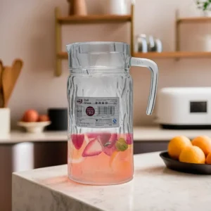Glass 1800ml Ripple Patterned Jug with Plastic Lid1