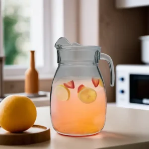 Glass 2500ml Plain Round Jug with Lid1