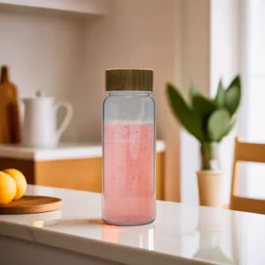 Glass 750ml Plain Bottle with Wooden Lid1