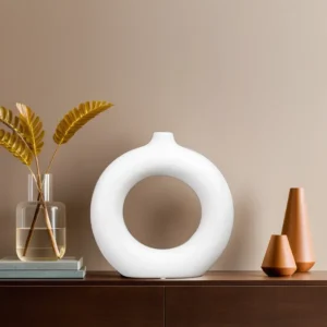 Gypsum 17x17cm Circular Ring Vase1