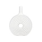 Gypsum 21x28cm Round White Vase