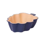 Leaf Shaped Beige & Navy Blue Bowl With Strainer