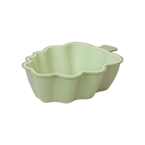 Leaf Shaped Green Bowl With Strainer