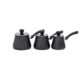 Momaz 3pcs Plain Black Coffee Pots Set With Glass Lid