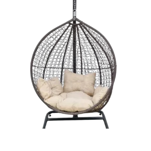 Outdoor 107x103x188cm Beige Cushion Swing Chair