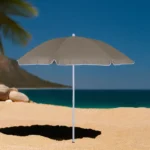 Outdoor 2m light brown beach umbrella1