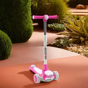 Scooter 3 Wheels Pink with Light & Music1