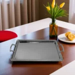 Stainless 50x28cm Grooves Patterned Tray1