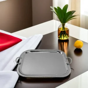 Stainless 53x38cm Rope Patterned Tray1