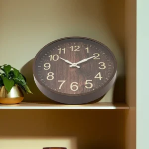 Wooden 30cm Brown Wall Watch1