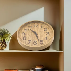 Wooden 30cm Light Brown Wall Watch1