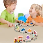 Wooden Animals Magnetic Little Train Set1