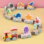 Wooden Animals Magnetic Little Train Set3