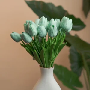 Artificial Tulip 10pcs Blue Flower Bouquet