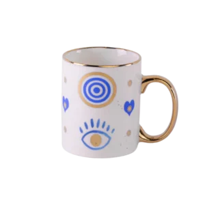 Blue Eye & Circle Pattern Mug