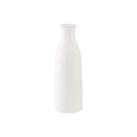 Ceramic 25cm Cylindrical & Ribbed Design White Vase