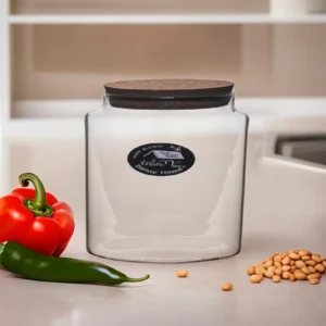 Danny Home 700ml Glass Storage Jar with Wooden Lid1