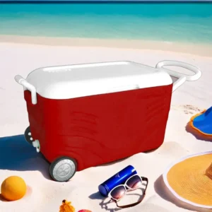 Everest 40L Red Ice Box with Wheels1
