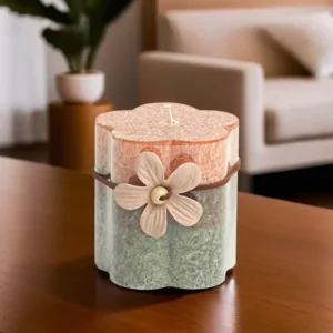 Flowers Shaped 6.5x7.5cm Three Tiers Pumpkin Scented Candle1