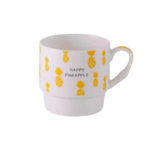 Happy Pineapple 320ml White & Yellow Mug