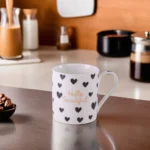 Hello Beautiful 400ml Black Hearts Mug1