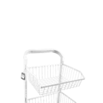 Metalic 34x33x113cm Five Tier White Basket Stand2