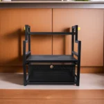 Metalic 46.5x26.5x51.5cm Black Storage Stand1