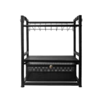 Metalic 47x26.5x57.5cm Black Storage Stand