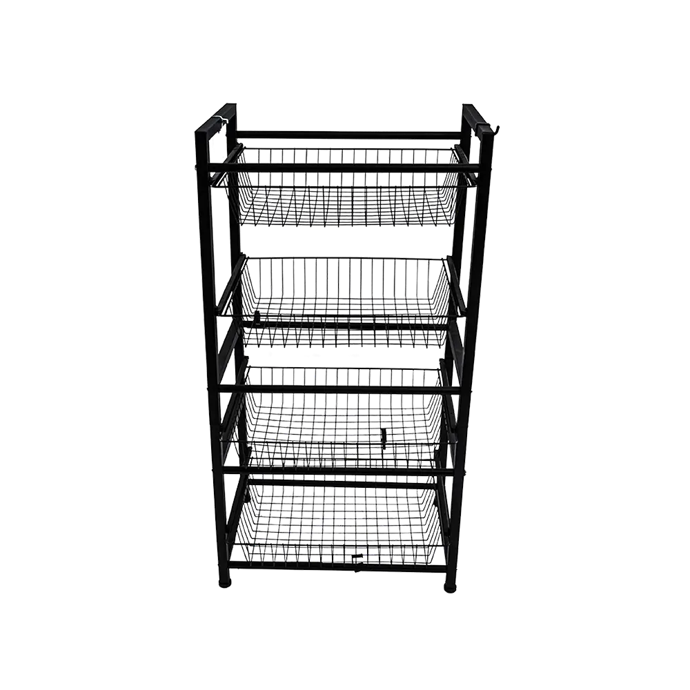 Metalic-50x32x97cm-Four-Tier-Black-Storage-Stand