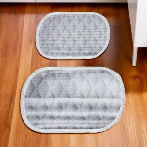 Roselei 2Pcs Patterned Oval Carpet Set1