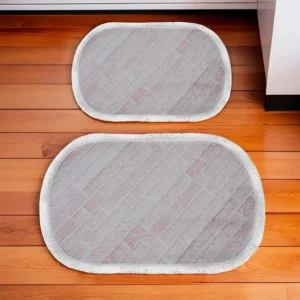 Roselei 2Pcs Pink Oval Carpet Set1