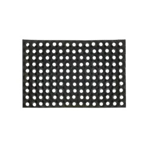 Rubber 100x50cm Black With Grid Patterned Design Doormat