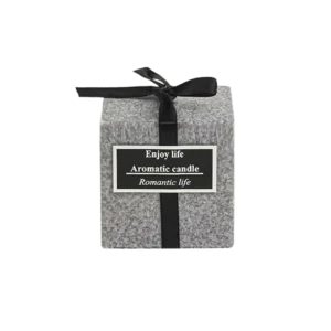 Squared 7cm Grey Scented Candle with Ribbon