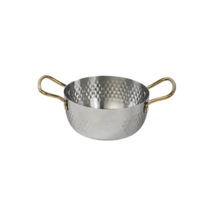 Stainless 20cm Silver Pot With Golden Handles