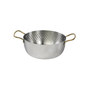 Stainless 22cm Silver Pot With Golden Handles