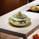 Stainless 35cm Gold Serving Dish With Cover1