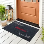 Three Language Words 75x45cm Black Straw Doormat1