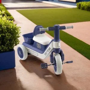 Tricycle 3 Wheels Grey & Navy Blue with Basket1