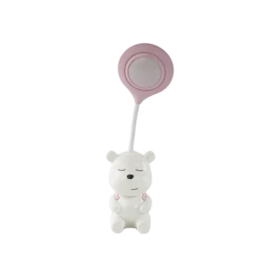 Usb White & Pink Bear Table Lamp