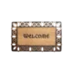 Welcome 99x55cm Beige With Leaf Scroll Frame Design Straw Doormat