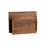 Wooden 2Pcs Brown Rectangular Trays Set
