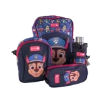Bentley 4Pcs Paw Patrol  Navy Blue 2 Zippers Backpack Set
