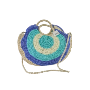 Blue Eye Design Round Summer Bag With Handles